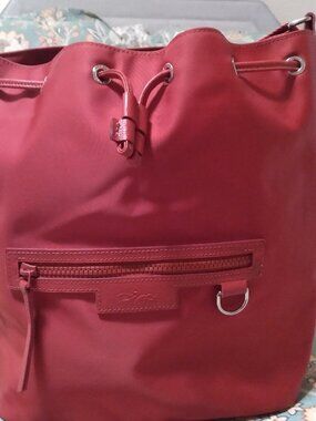 Longchamp Le Pliage Red Neo Large Bucket Bag-Authentic